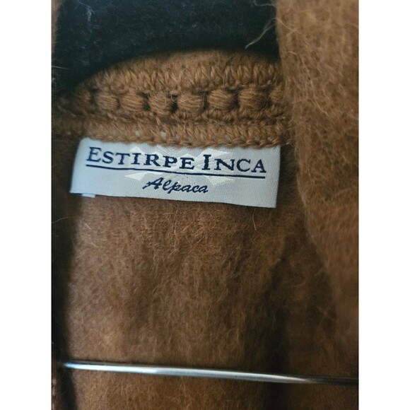 Made in Peru Fringe scarf cape poncho camel tan one size 100% Alpaca - Picture 5 of 9